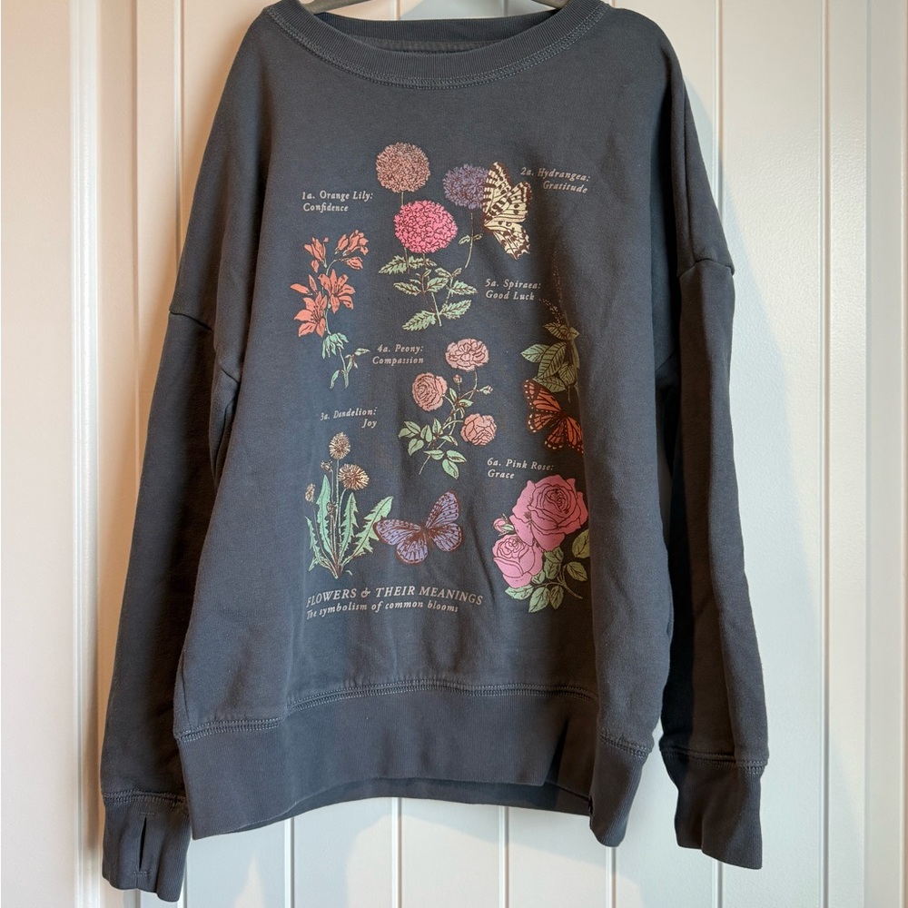 Abercrombie Kids Floral Graphic Sweatshirt - Gray